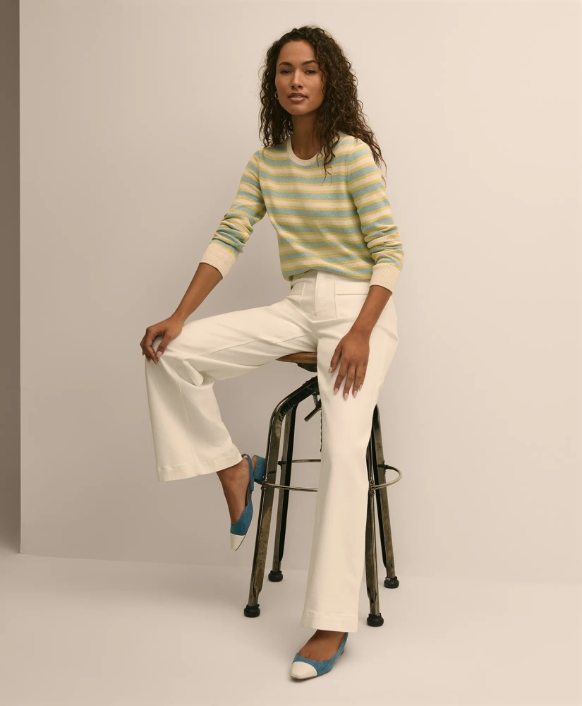 Silk Blend Relaxed Stripe Sweater, image 2