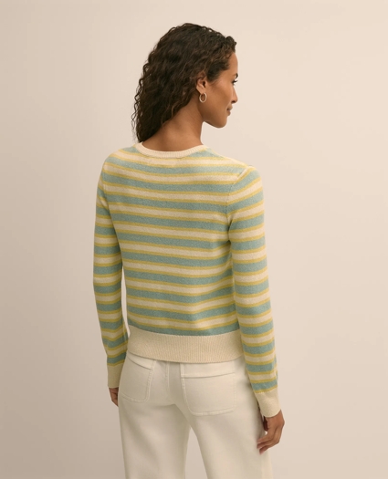 Silk Blend Relaxed Stripe Sweater, image 4