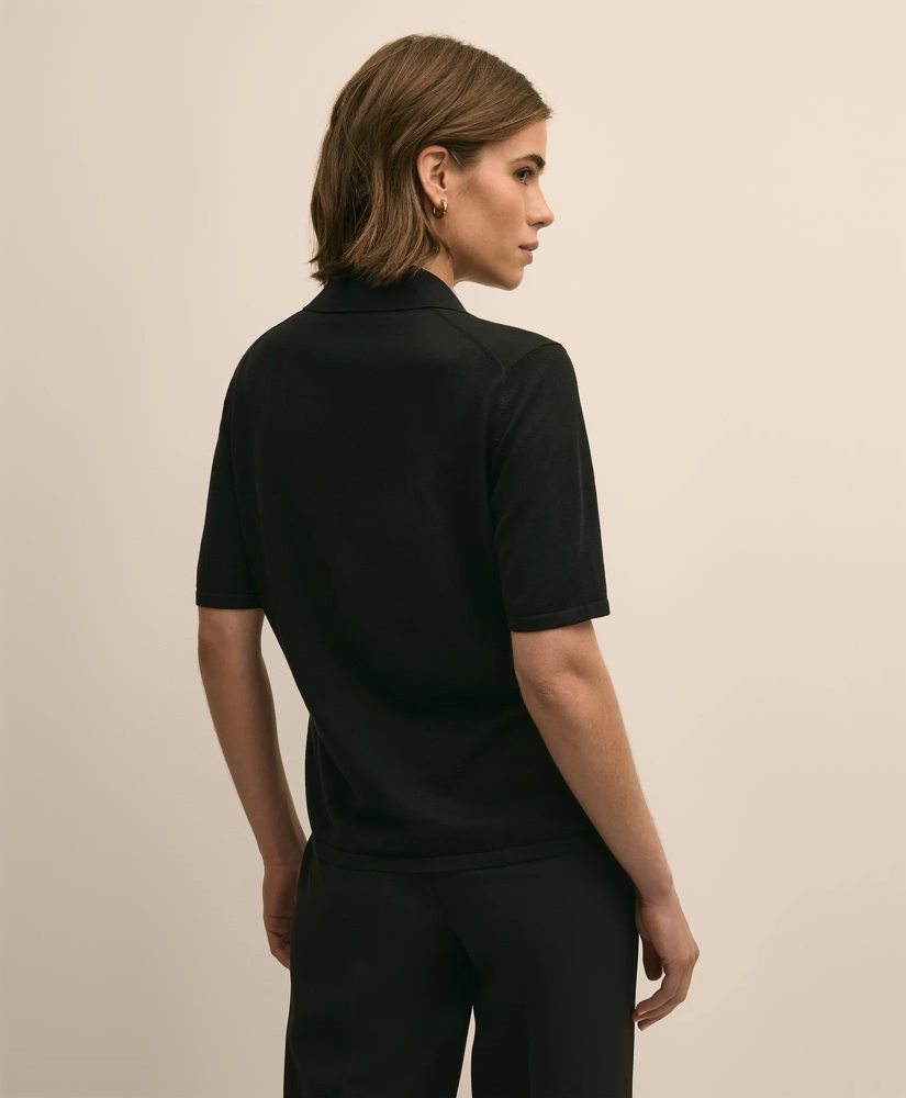 Silk-Cotton Polo Sweater, image 4