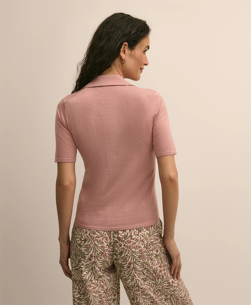 Silk-Cotton Polo Sweater, image 4
