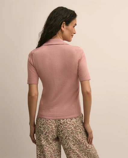 Silk-Cotton Polo Sweater, image 4
