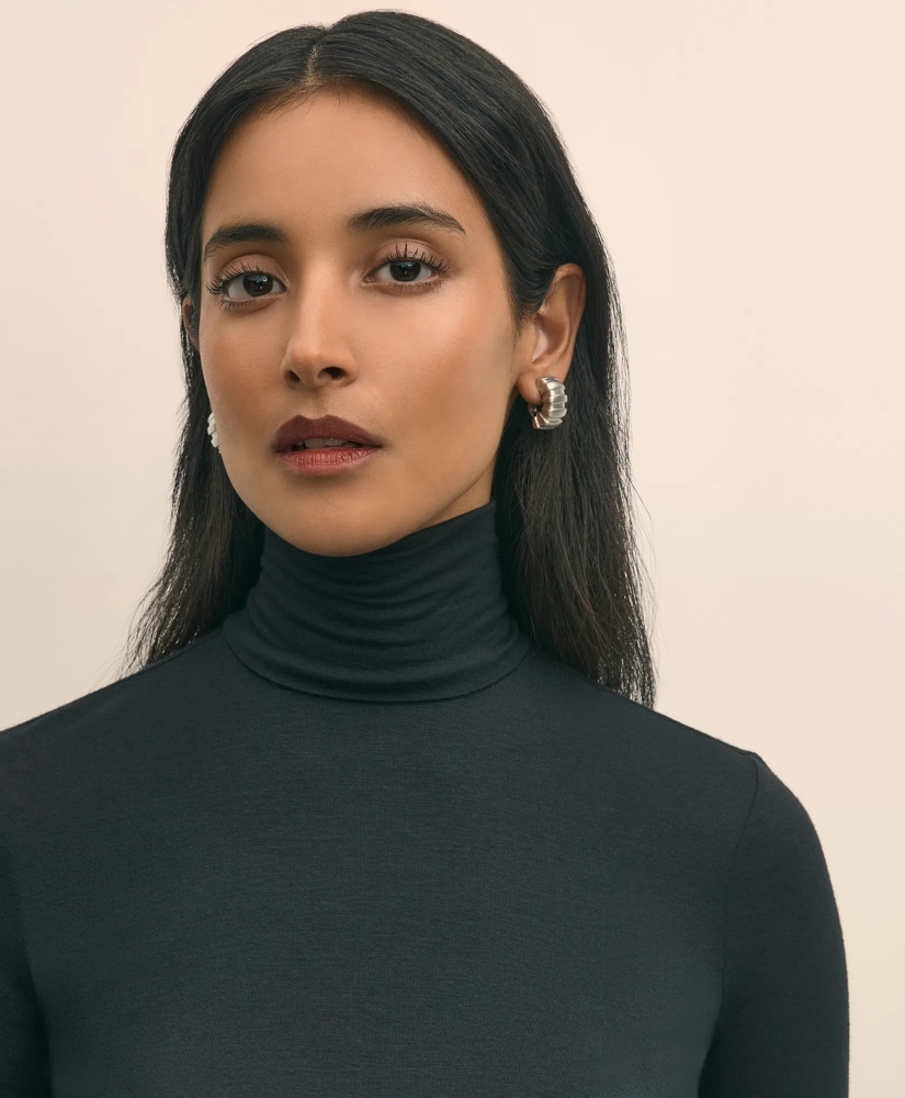 Lightweight Modal Cashmere Turtleneck, image 3