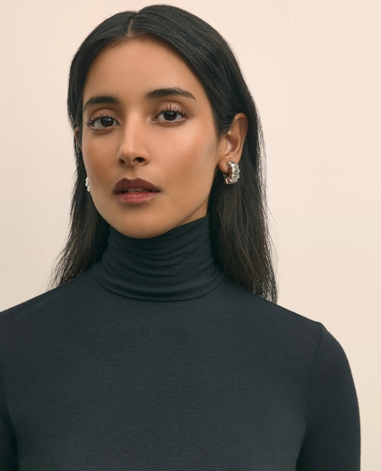 Lightweight Modal Cashmere Turtleneck, image 3