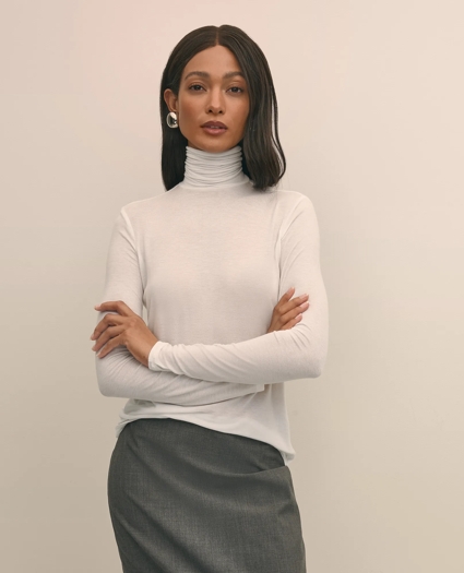 Lightweight Modal Cashmere Turtleneck, image 1