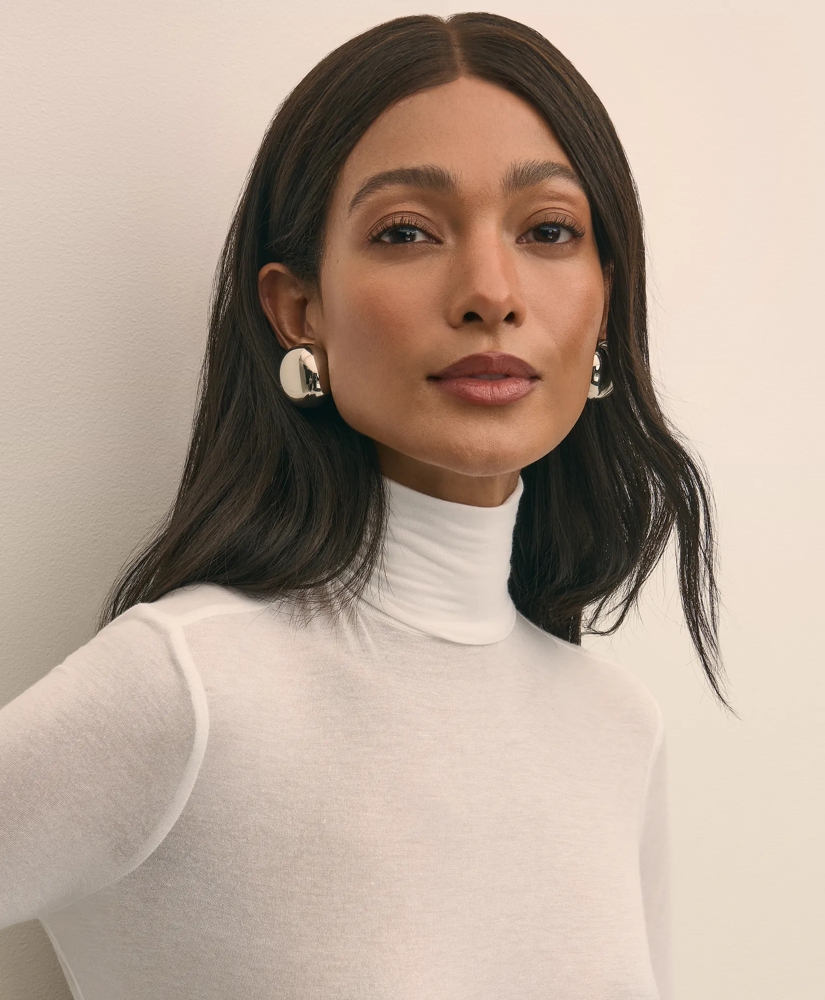Lightweight Modal Cashmere Turtleneck, image 3