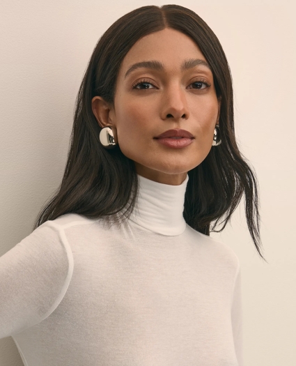 Lightweight Modal Cashmere Turtleneck, image 3