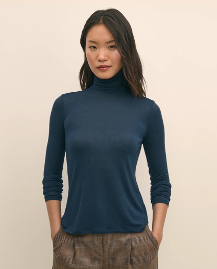 Lightweight Modal Cashmere Turtleneck, image 1