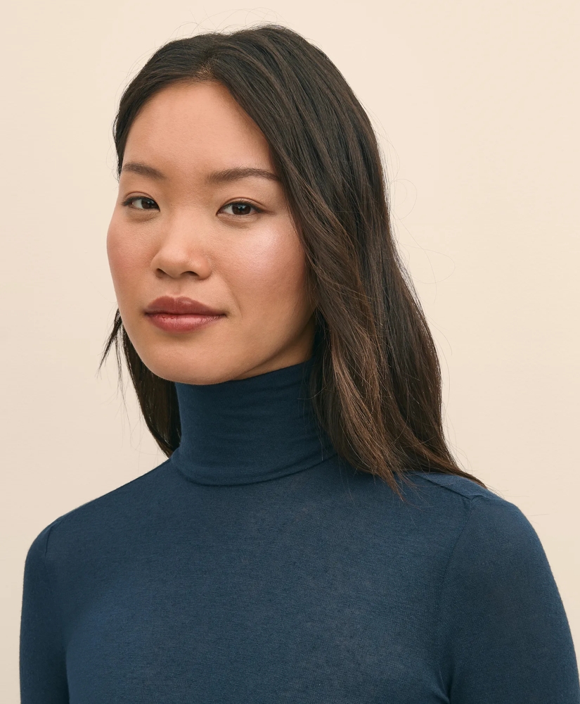 Lightweight Modal Cashmere Turtleneck, image 3
