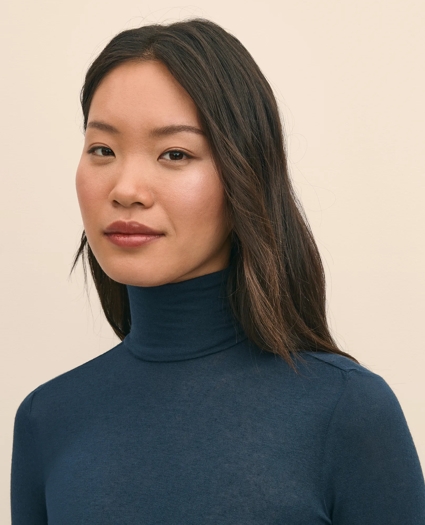 Lightweight Modal Cashmere Turtleneck, image 3