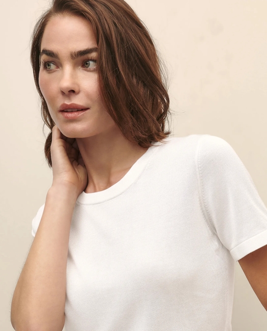 Classic Short-Sleeve Jersey Crewneck Sweater