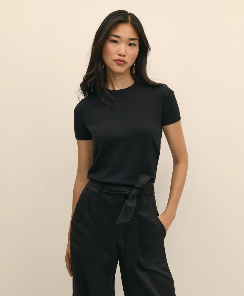Supima<sup>®</sup> Cotton Jersey Short-Sleeve Sweater