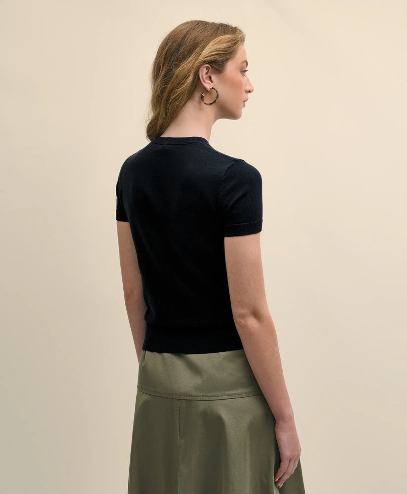 Supima® Cotton Jersey Short-Sleeve Sweater, image 4