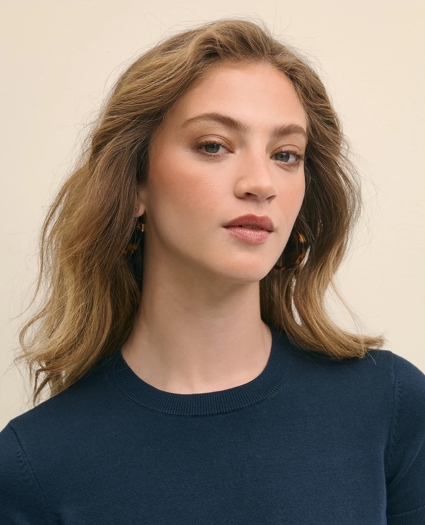 Supima® Cotton Jersey Short-Sleeve Sweater, image 3