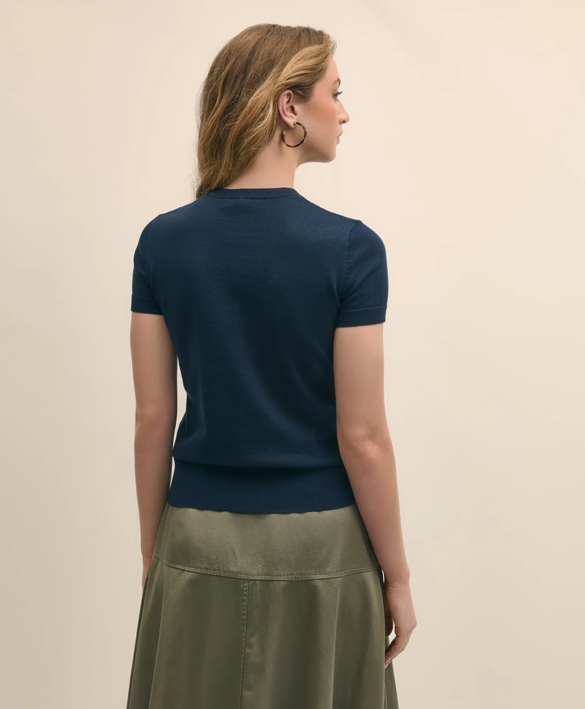 Supima® Cotton Jersey Short-Sleeve Sweater, image 4