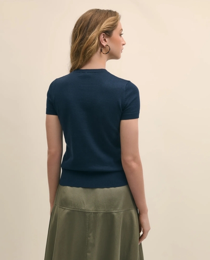 Supima® Cotton Jersey Short-Sleeve Sweater, image 4