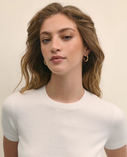 Supima® Cotton Jersey Short-Sleeve Sweater, image 3