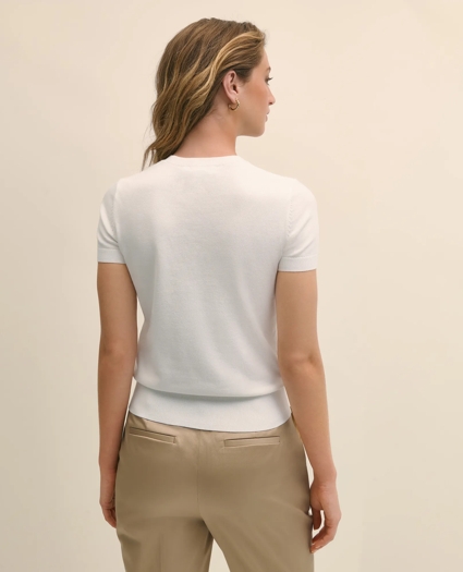 Supima® Cotton Jersey Short-Sleeve Sweater, image 4