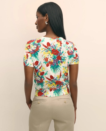 Floral Short-Sleeve Shell in Cotton, image 4