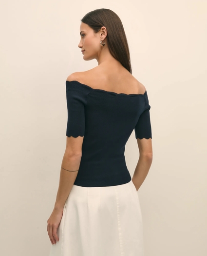 Off-The-Shoulder Scallop Sweater, image 5
