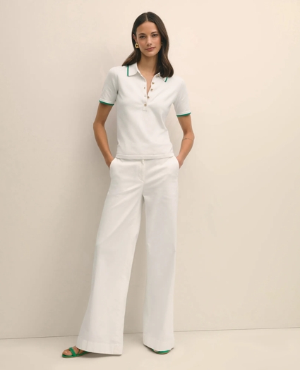 Tipped Polo Sweater in Silk Blend, image 3