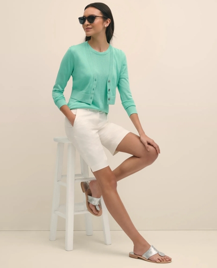 Classic Short-Sleeve Jersey Crewneck Sweater, image 2