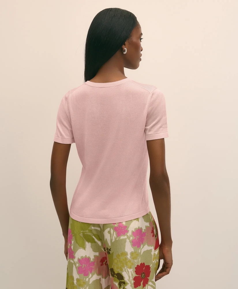 Classic Short-Sleeve Jersey Crewneck Sweater, image 4