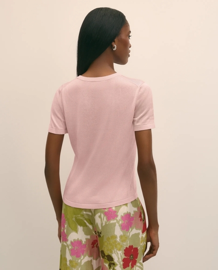 Classic Short-Sleeve Jersey Crewneck Sweater, image 4