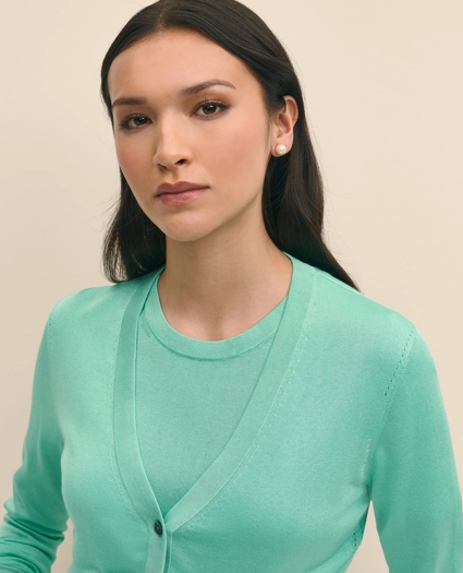 Cropped V-Neck Cardigan, image 3