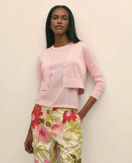 Cropped V-Neck Cardigan, image 1