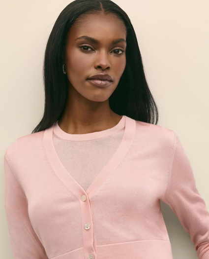 Cropped V-Neck Cardigan, image 3