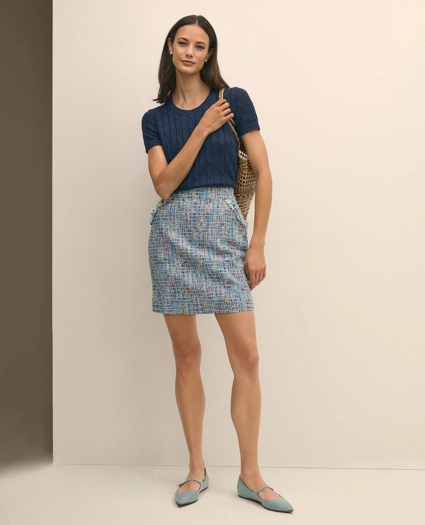 Linen Cable Short-Sleeve Shell, image 2