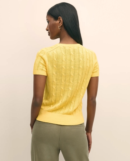 Linen Cable Short-Sleeve Shell, image 4
