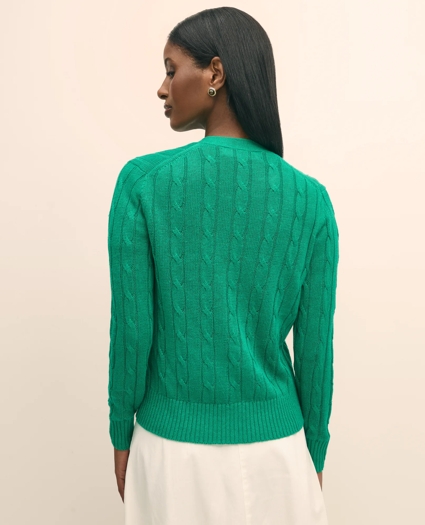 Linen Cable V-Neck Cardigan, image 6