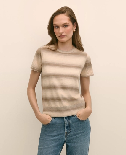 Egyptian Cotton Space-Dyed Short-Sleeve Shell, image 2