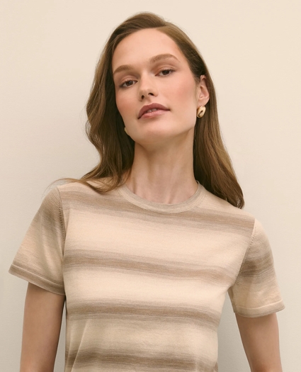 Egyptian Cotton Space-Dyed Short-Sleeve Shell, image 3