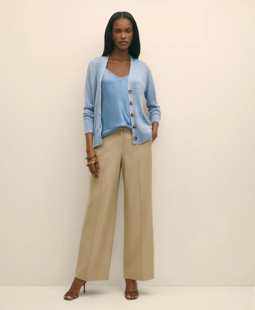 Silk Marled Knit Relaxed Cardigan, image 2
