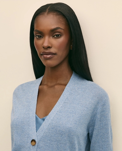 Silk Marled Knit Relaxed Cardigan, image 3