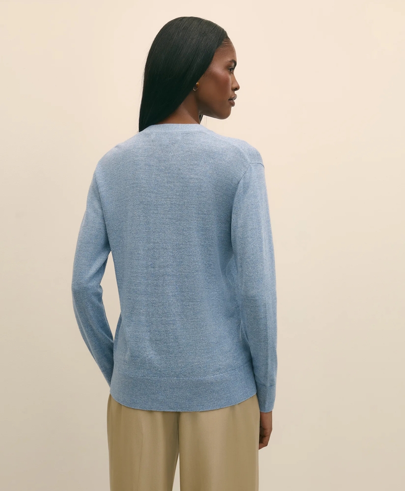 Silk Marled Knit Relaxed Cardigan, image 4
