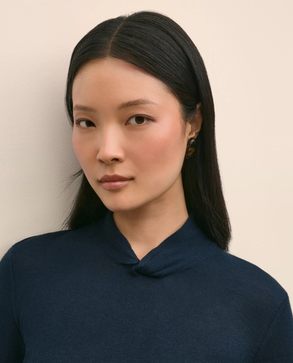 Silk Cashmere Twist Neck Sweater, image 3