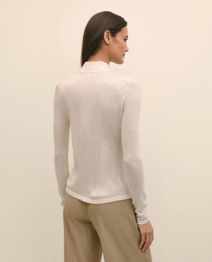Silk Cashmere Twist Neck Sweater, image 4