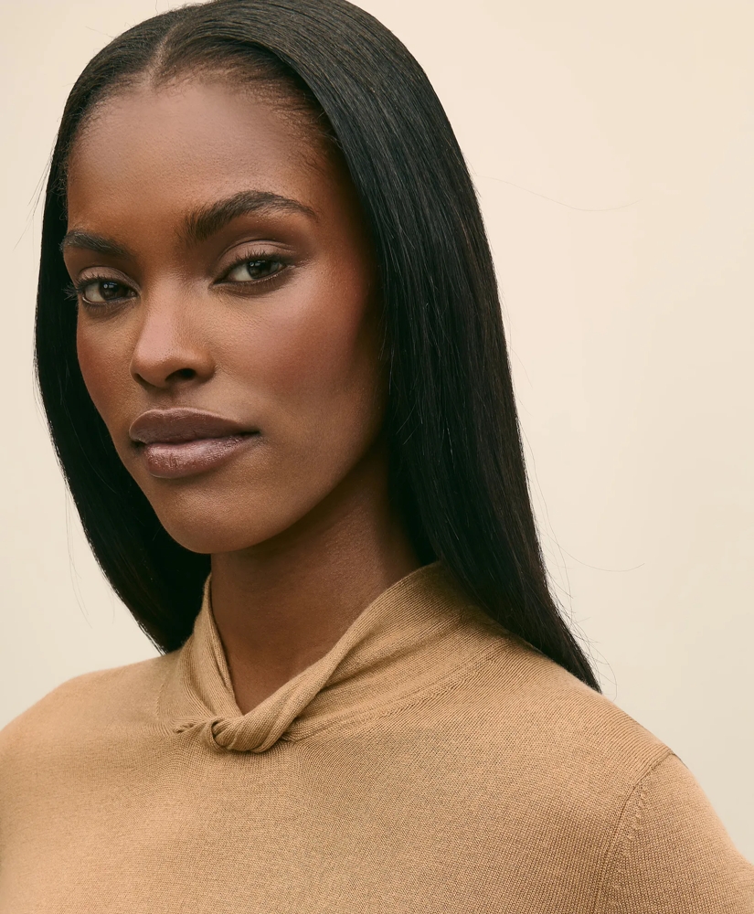 Silk Cashmere Twist Neck Sweater, image 3
