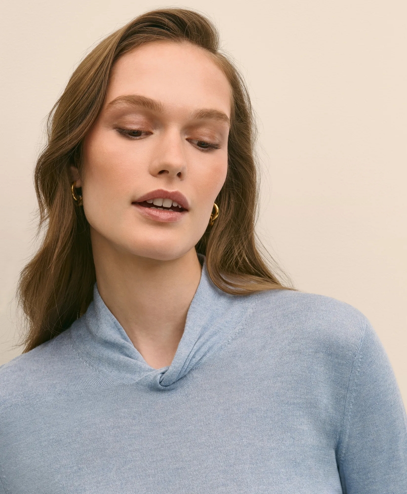 Silk Cashmere Twist Neck Sweater, image 2