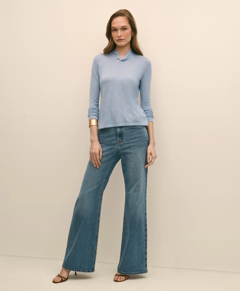 Silk Cashmere Twist Neck Sweater, image 3