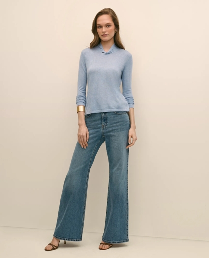 Silk Cashmere Twist Neck Sweater, image 3