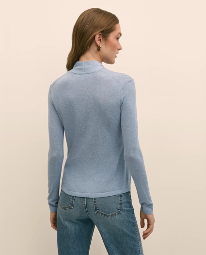 Silk Cashmere Twist Neck Sweater, image 4