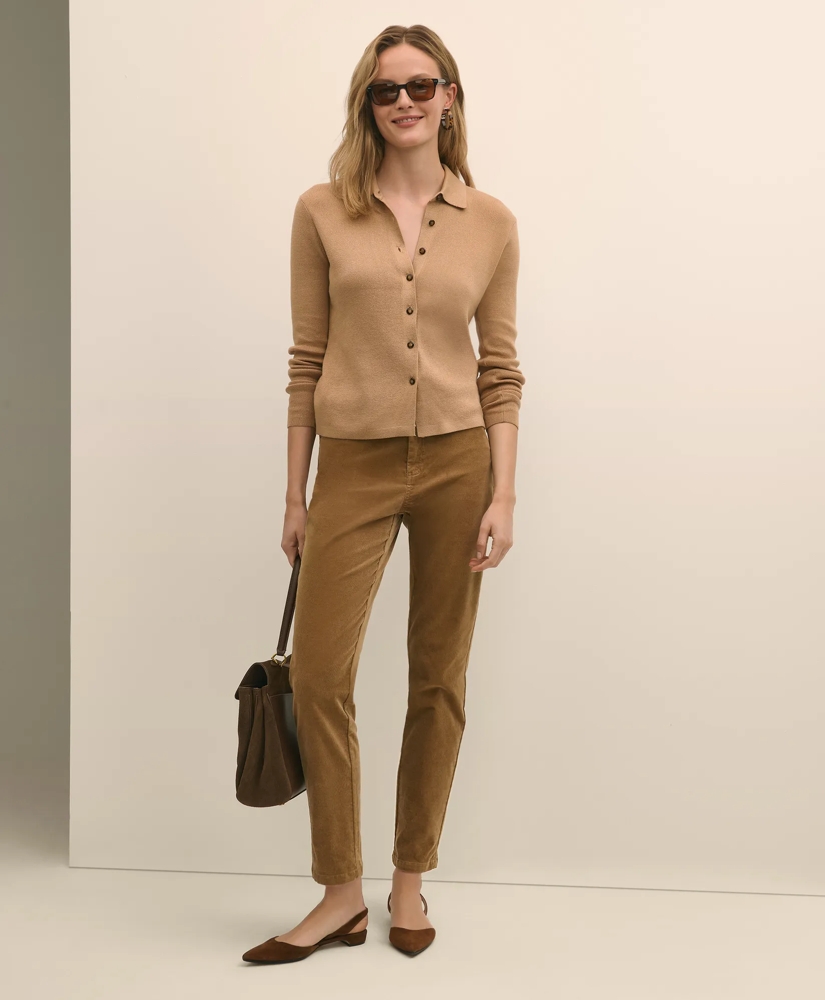 Mercerized Cotton Polo Cardigan, image 2