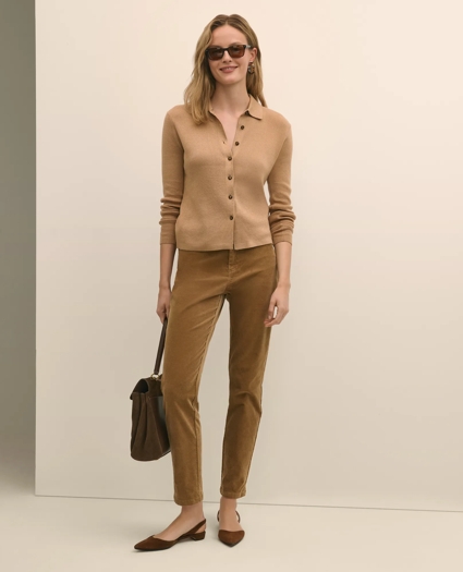 Mercerized Cotton Polo Cardigan, image 2