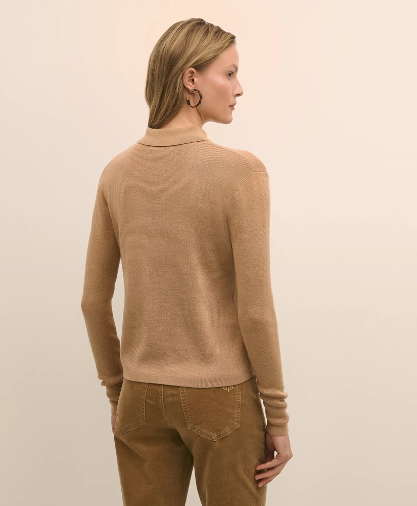 Mercerized Cotton Polo Cardigan, image 4
