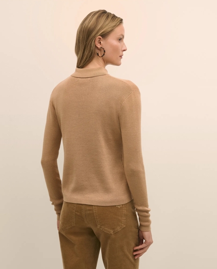 Mercerized Cotton Polo Cardigan, image 4