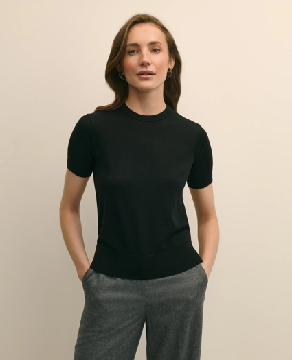 Ultimate Merino Wool Short-Sleeve Sweater Shell, image 1